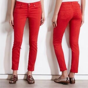 Ag Adriano Goldschmeid The Stevie Ankle Red Jeans 28